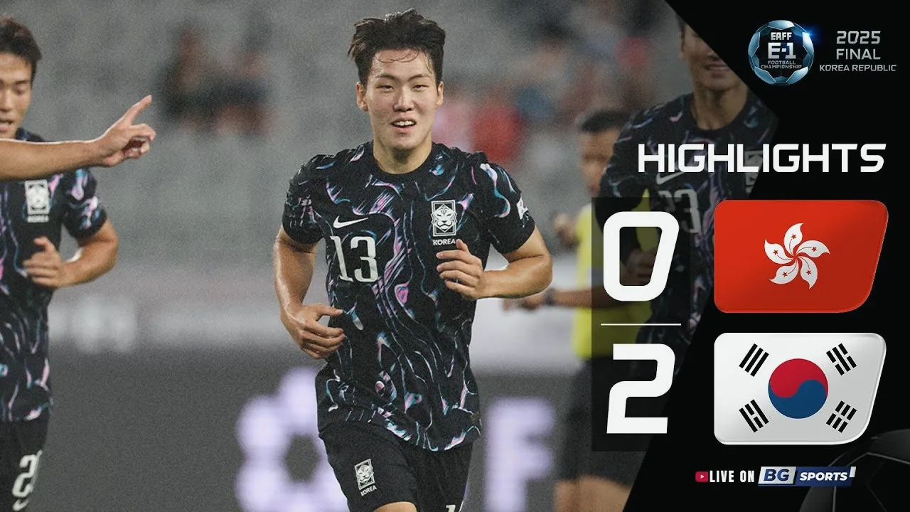 ไฮไลท์ฟุตบอล เกาหลีใต้บุกชนะฮ่องกง 2-0 ศึกชิงแชมป์แห่งชาติเอเชียตะวันออก 2025 วันที่ 12 กรกฎาคม 2568