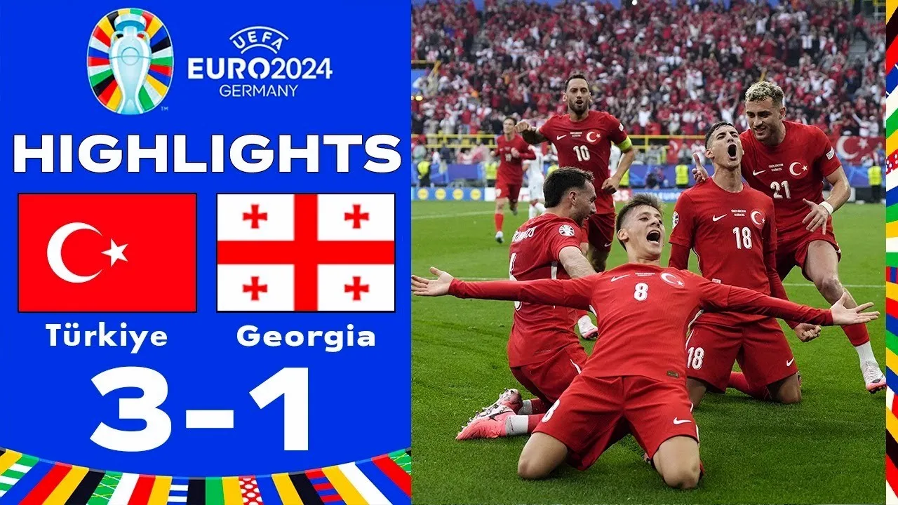 ไฮไลท์ฟุตบอลยูโร 2024 วันที่ 19 มิถุนายน 2567 ตุรกีบุกเฉือนจอร์เจีย 3-1 สุดมัน