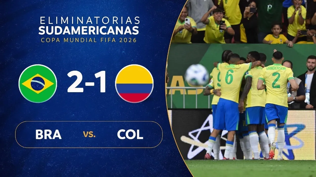 ไฮไลท์ฟุตบอล บราซิลพลิกชนะโคลัมเบีย 2-1 ศึกฟุตบอลโลกรอบคัดเลือกโซนอเมริกาใต้ 2025 วันที่ 21/03/2568