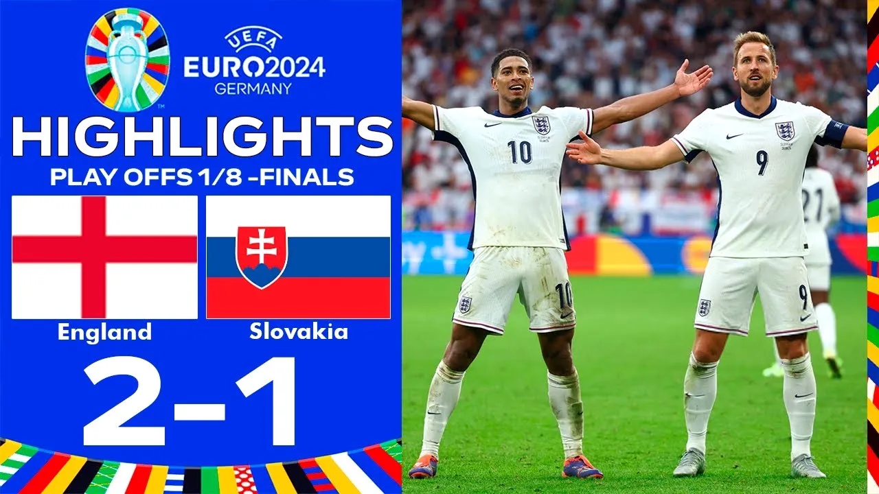ไฮไลท์ฟุตบอลยูโร 2024 รอบ16ทีมสุดท้าย อังกฤษชนะสโลวาเกีย 2-1 วันที่ 01/07/2567 จาก dooball69.com