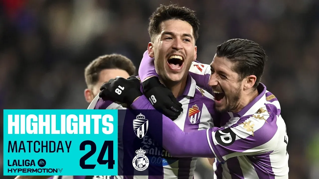 ไฮไลท์ฟุตบอล เรอัล บายาโดลิด ถล่ม ราซิ่ง ซานตานเดร์ 3-1 ศึกอเดลันเต้ สเปน 2024 วันที่ 30 มกราคม 2567