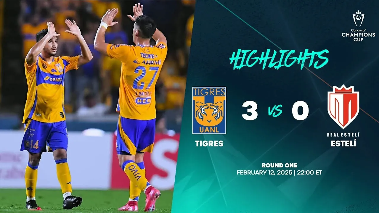 13/02/2568 ชมไฮไลท์บอลคอนคาเคฟ แชมเปี้ยนส์ คัพ 2025 ไทเกรส ยูเอเอ็นแอล ถล่ม เรอัล เอสเทล ขาดลอย 3-0