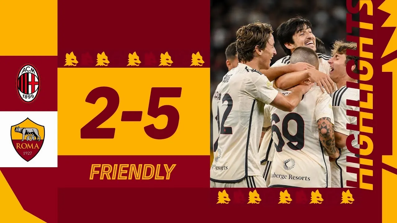 ไฮไลท์ฟุตบอล เอเอส โรม่า บุกถล่ม เอซี มิลาน 5-2 ในเกมกระชับมิตรสโมสร 2024 01/06/2567 dooball69.com