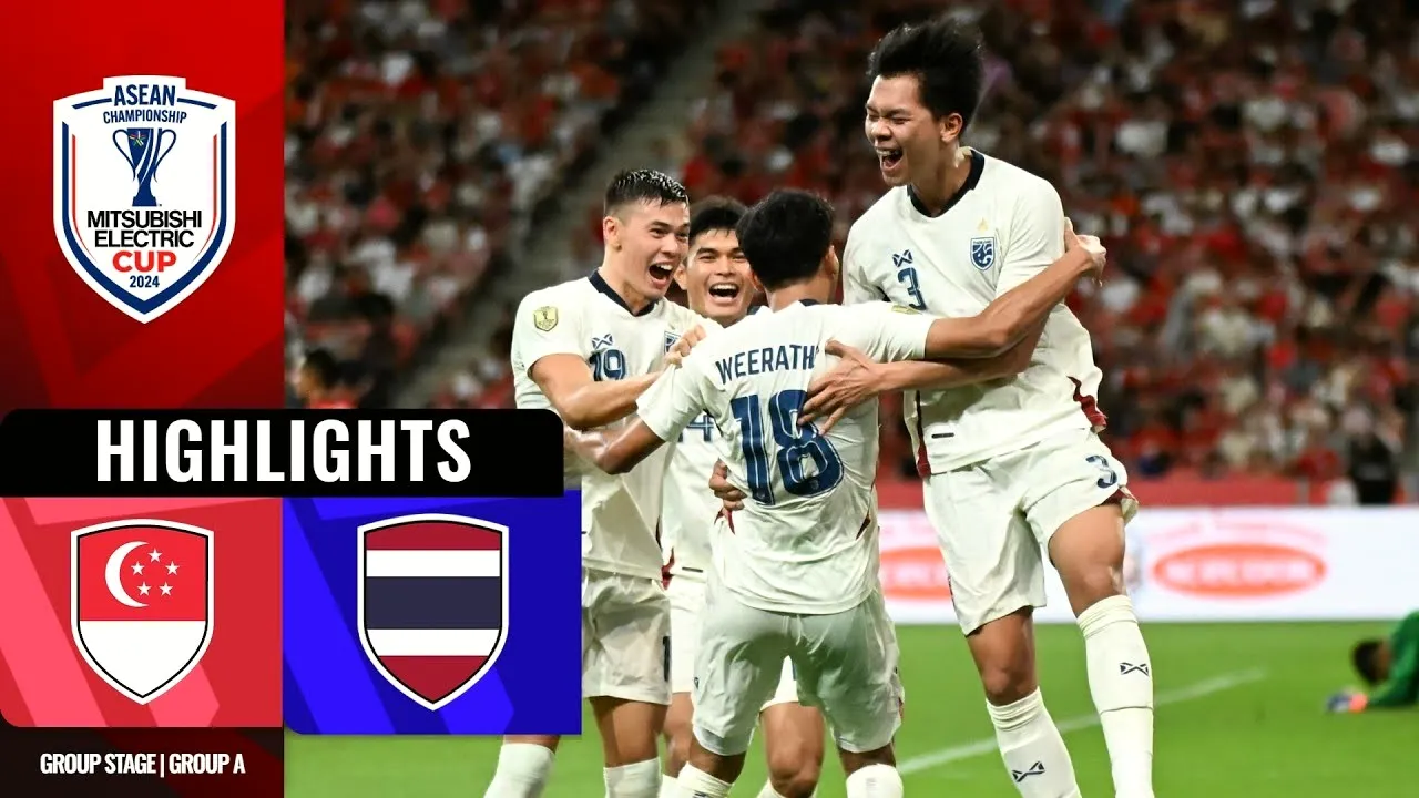 ไฮไลท์บอล AFF อาเซียน 2024 สิงคโปร์ 2-4 ไทย ฟาดสนั่น 18/12/2567