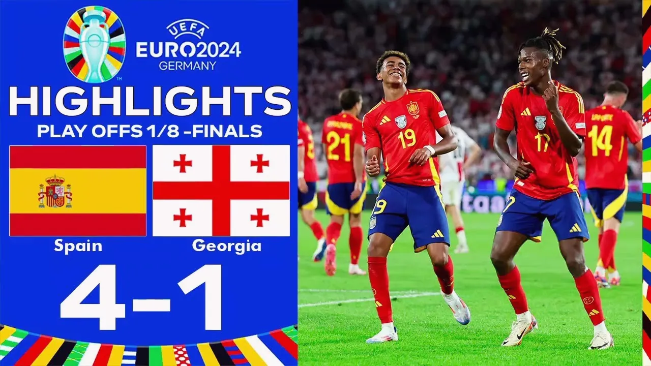 ไฮไลท์บอลเด็ด! สเปนถล่มจอร์เจีย 4-1 ทะลุรอบ 8 ทีมยูโร 2024 รอบ16ทีมสุดท้าย วันที่ 1 กรกฎาคม 2567 dooball69.com