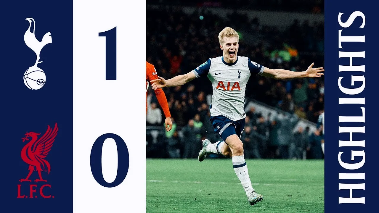 ไฮไลท์บอล ท็อตแน่มฯ 1-0 ลิเวอร์พูล คาราบาวคัพ รอบรองนัดแรก 09/01/2568 สเปอร์สอัดหงส์แดง