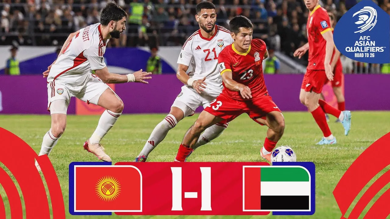 ไฮไลท์ฟุตบอลคีร์กีซสถานเสมอสหรัฐอาหรับเอมิเรตส์ 1-1 ศึกฟุตบอลโลกรอบคัดเลือกโซนเอเชีย 2025 วันที่ 11/06/2568