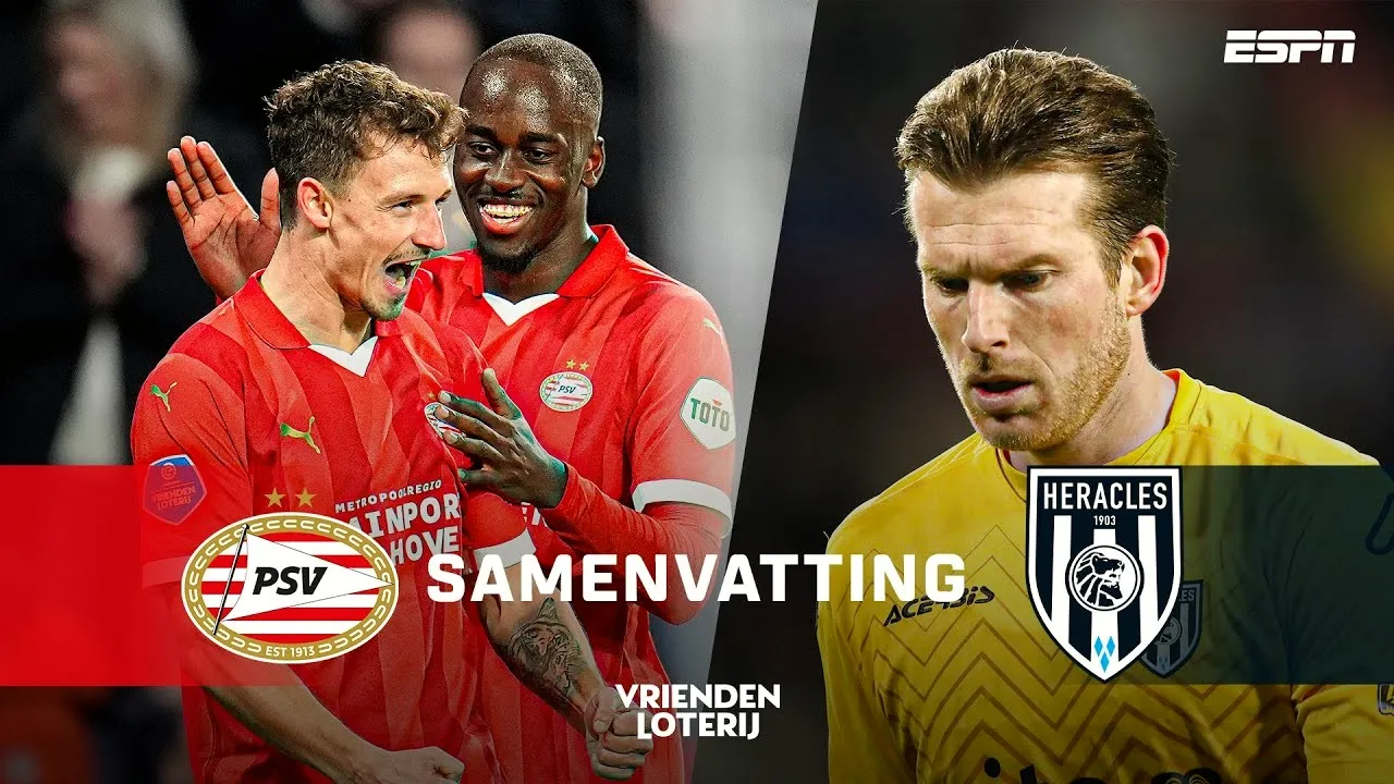 ไฮไลท์ฟุตบอลพีเอสวี ไอนด์โฮเฟ่น ชนะเฮราเคิ่ลส์ อัลมีโร่ 2-0 ในศึกเอเรดิวิซี่ ฮอลแลนด์ ประจำวันที่ 17 กุมภาพันธ์ 2567