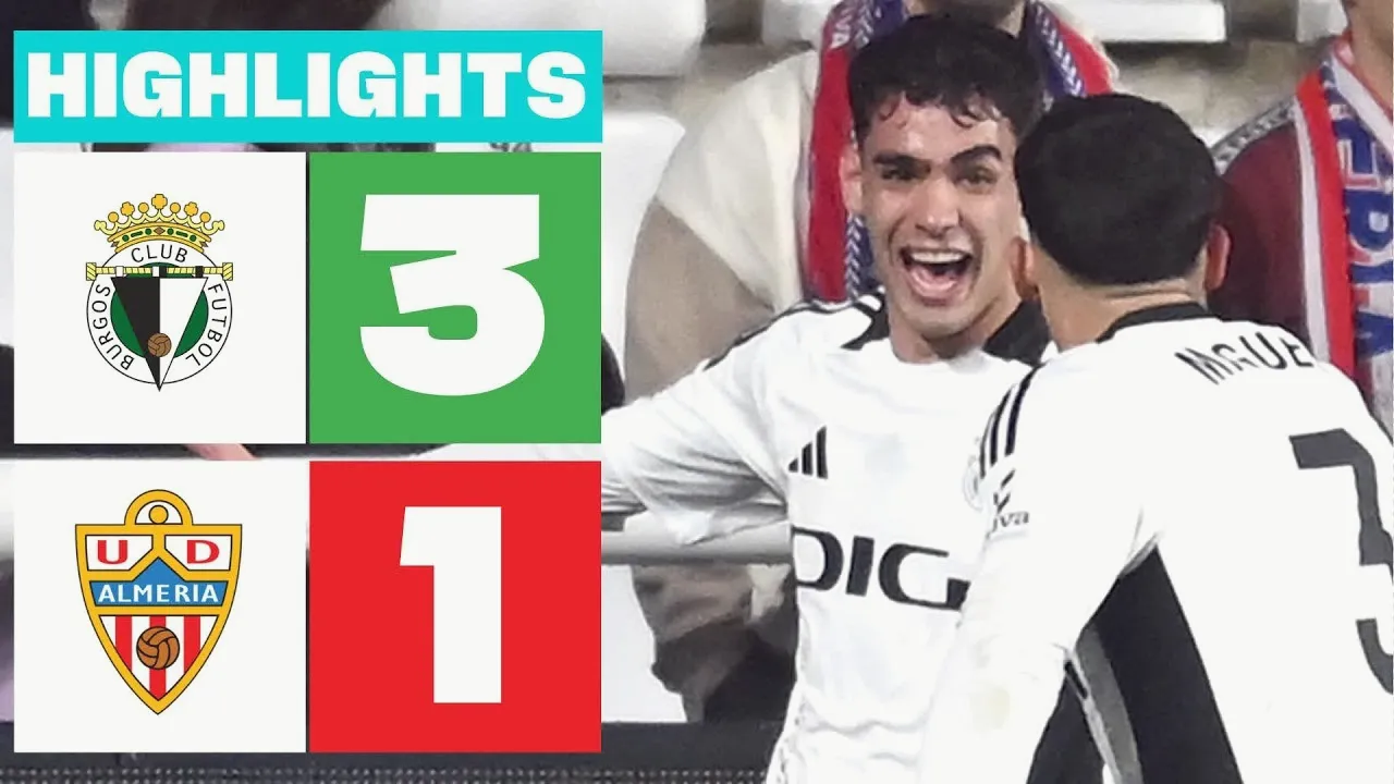 ไฮไลท์ฟุตบอล บูร์โกส ซีเอฟ เปิดบ้านชนะ อัลเมเรีย 3-1 ศึกอเดลันเต้ สเปน วันที่ 22 มีนาคม 2568