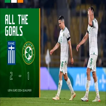 dooball69.com นำเสนอไฮไลท์ฟุตบอล กรีซพลิกชนะไอร์แลนด์ 2-1 ในศึกยูโร 2024 รอบคัดเลือก สุดมันเดือด