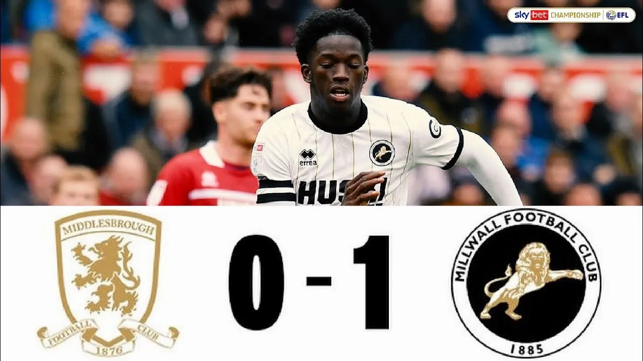 ไฮไลท์ฟุตบอลเดอะแชมเปี้ยนชิพ อังกฤษ มิลล์วอลล์บุกชนะมิดเดิลสโบรห์ 1-0 พลิกเกมสนุก
