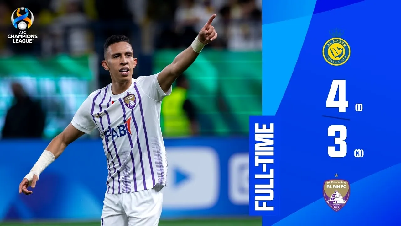 ไฮไลท์ฟุตบอล อัล นาสเซอร์(ซาอุ) ชนะ อัล ไอน์ 4-3 ศึกเอเอฟซี แชมเปี้ยนส์ลีก รอบ8ทีมสุดท้ายนัดสอง ประจำวันที่ 12 มีนาคม 2567