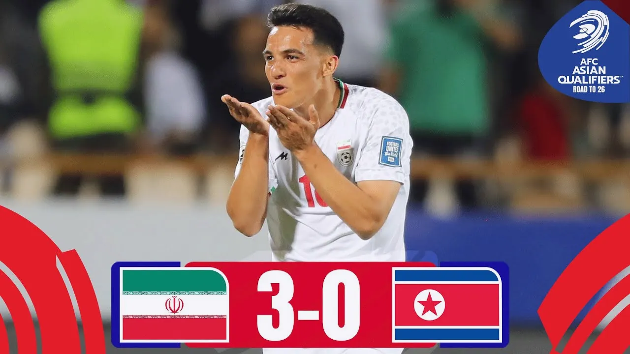 ไฮไลท์บอล อิหร่านถล่มเกาหลีเหนือ 3-0 ศึกฟุตบอลโลก รอบคัดเลือก โซนเอเชีย ประจำวันที่ 11 มิถุนายน 2568