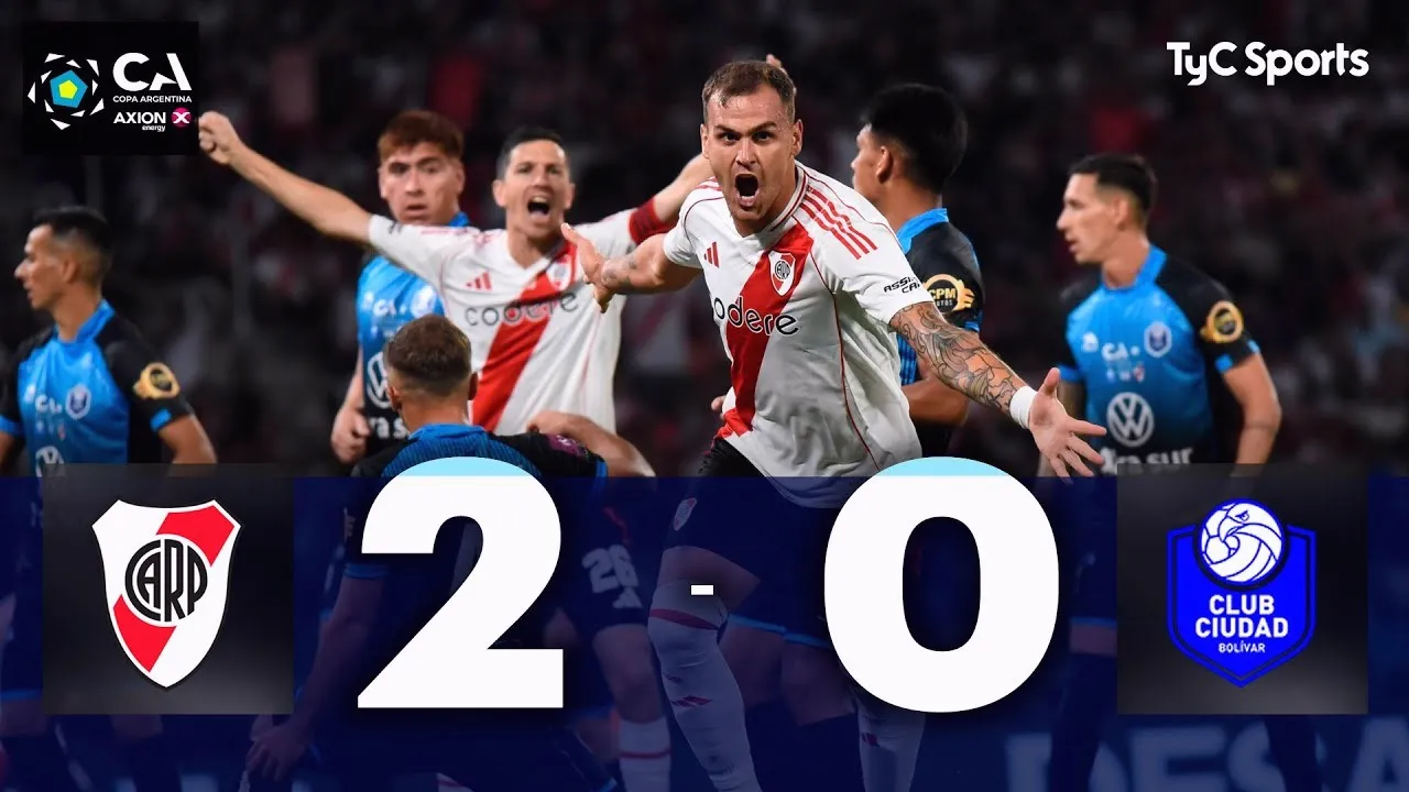 ไฮไลท์ฟุตบอล ริเวอร์เพลท ไล่ถล่ม ชิอูดัต โบลิวาร์ 2-0 ศึกอาร์เจนติน่า คัพ 2568 วันที่ 20/03/2568