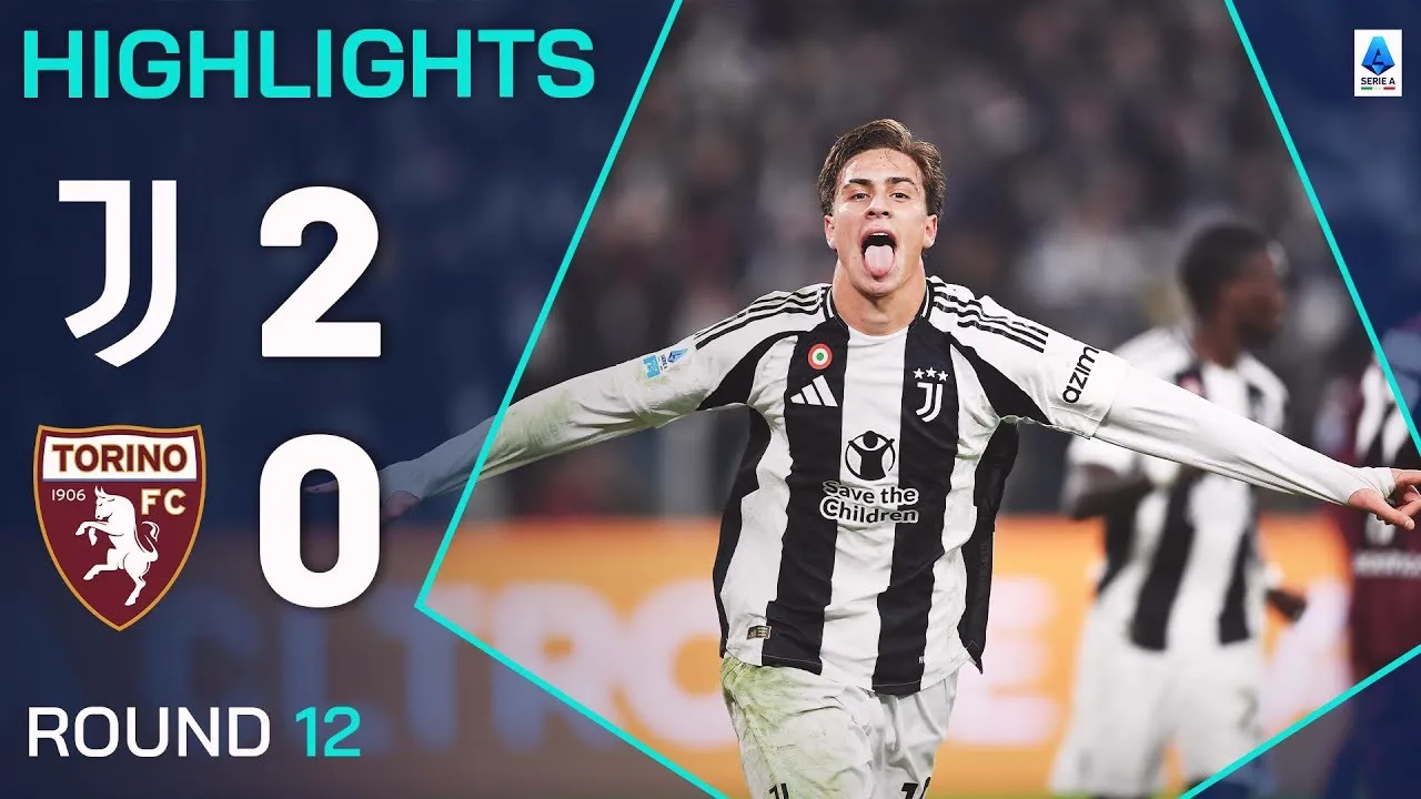 ไฮไลท์ฟุตบอล กัลโช่ เซเรียอา อิตาลี ยูเวนตุส เฉือน โตริโน่ 2-0 10/11/2567