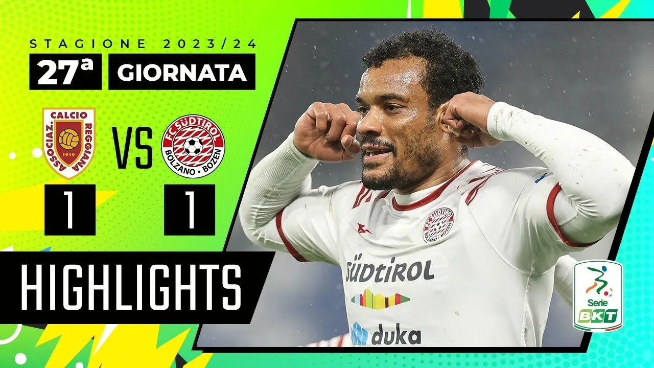 ไฮไลท์ฟุตบอล เรจเจียน่า 1-1 ซุดติโรล อัลโต้ เซเรียบี อิตาลี ฤดูกาล 2024 วันที่ 28 กุมภาพันธ์ 2567 ทีมแบ่งแต้มเสมอกันสนุกครบ 90 นาที