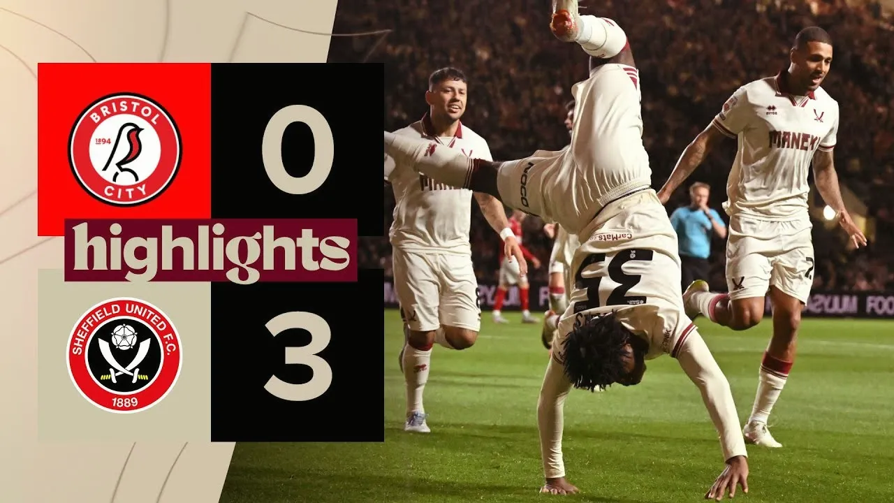 ไฮไลท์ฟุตบอลเดอะแชมเปี้ยนส์ชิพอังกฤษเพลย์ออฟเลื่อนชั้น เชฟฟิลด์ ยูไนเต็ด บุกถล่ม บริสตอล ซิตี้ 3-0 วันที่ 09/05/2568
