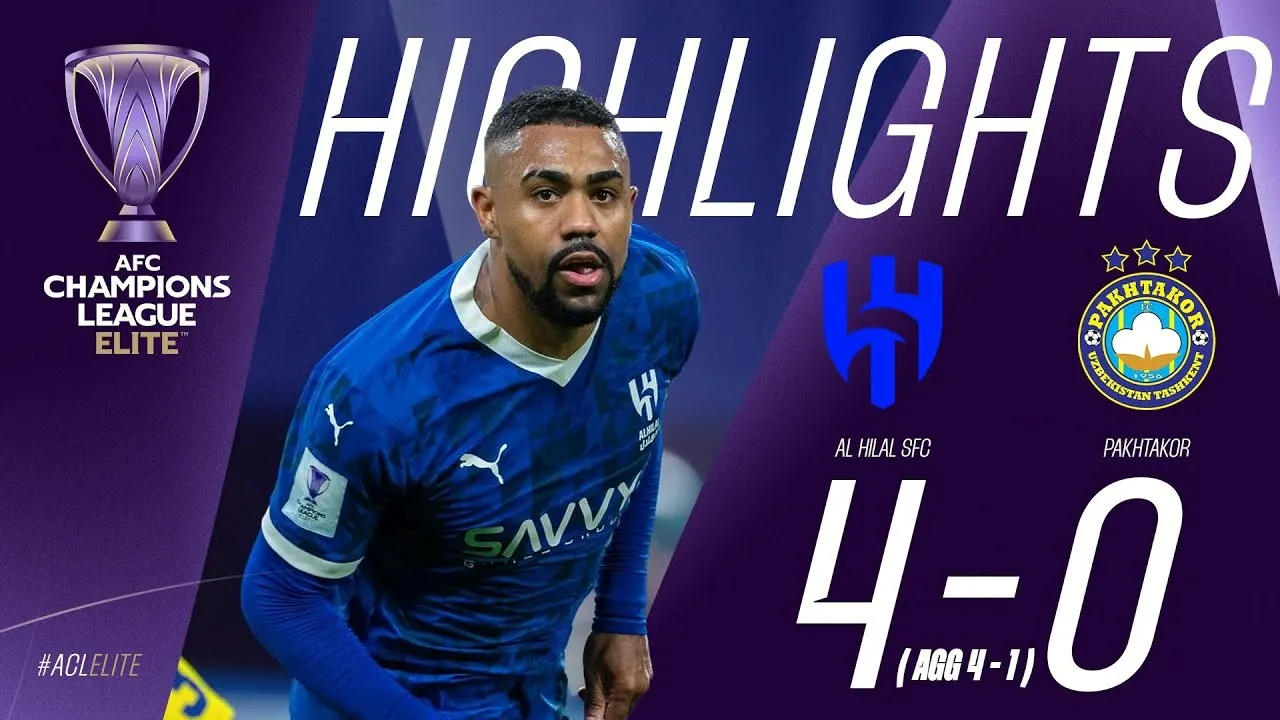 ไฮไลท์ฟุตบอลเอเอฟซี แชมเปี้ยนส์ลีก อีลิท 2025 วันที่ 12 มีนาคม 2568 อัล ฮิลาล(ซาอุ) ถล่ม ปัคตากอร์(อุซเบ) 4-0 ชนิดไม่เผาผลาญสกอร์