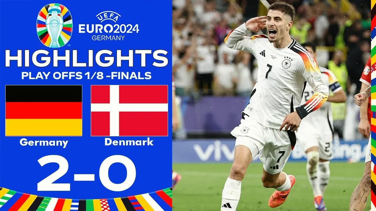 ไฮไลท์ฟุตบอลยูโร 2024 รอบ16ทีมสุดท้าย 30/06/2567 เยอรมัน 2-0 เดนมาร์ก เจ้าภาพเข้ารอบชิงชัยต่อ dooball69.com