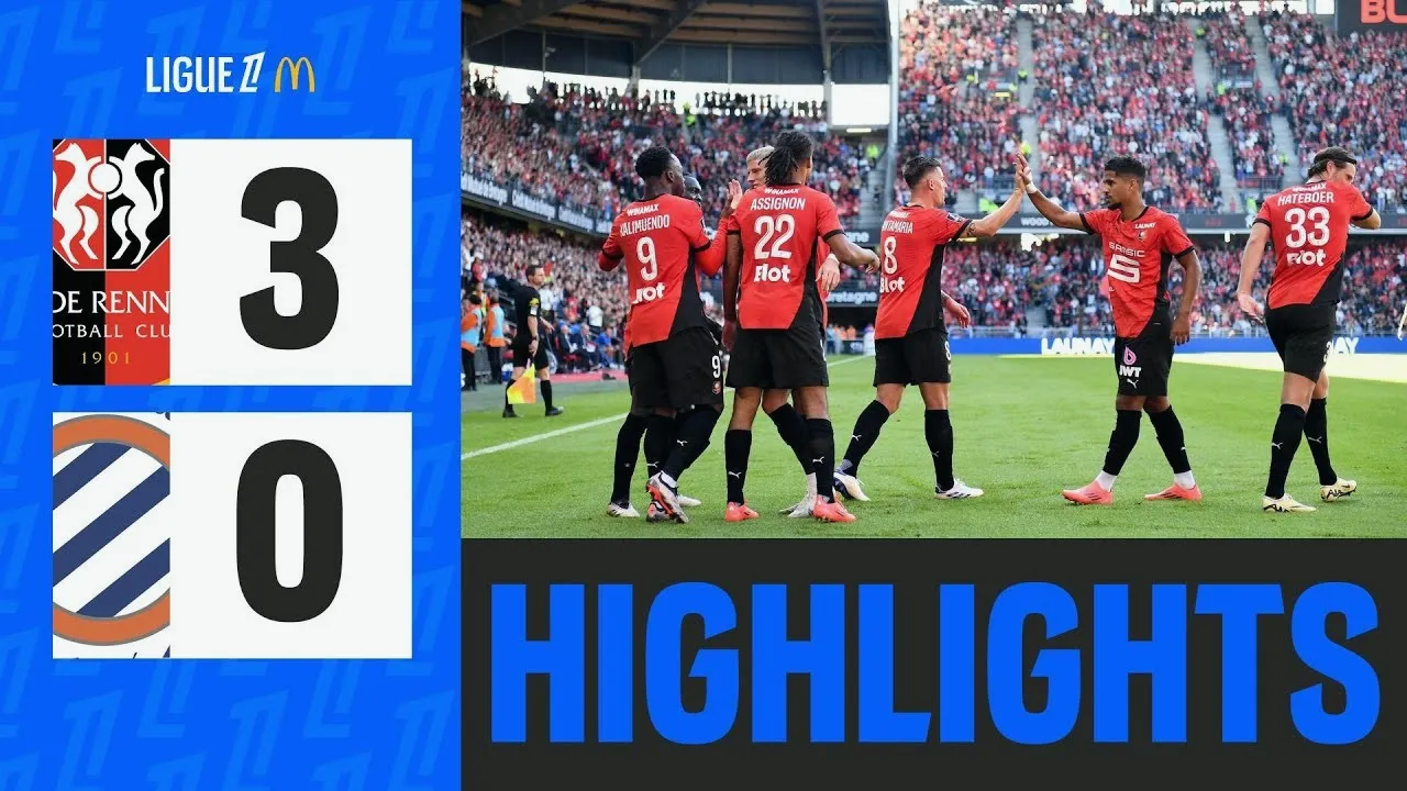 ไฮไลท์ฟุตบอล ลีกเอิง ฝรั่งเศส 16/09/2567 แรนส์ ถล่ม มงต์เปลลิเย่ร์ 3-0 จบเกมสวยด้วยสามประตูจากทีมเยือน