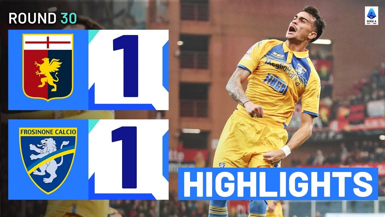 ไฮไลท์ฟุตบอลเจนัวเสมอกับโฟรซิโนเน่ 1-1 ในศึกกัลโช่เซเรียอาอิตาลี ฤดูกาล2024 วันที่31/03/2567