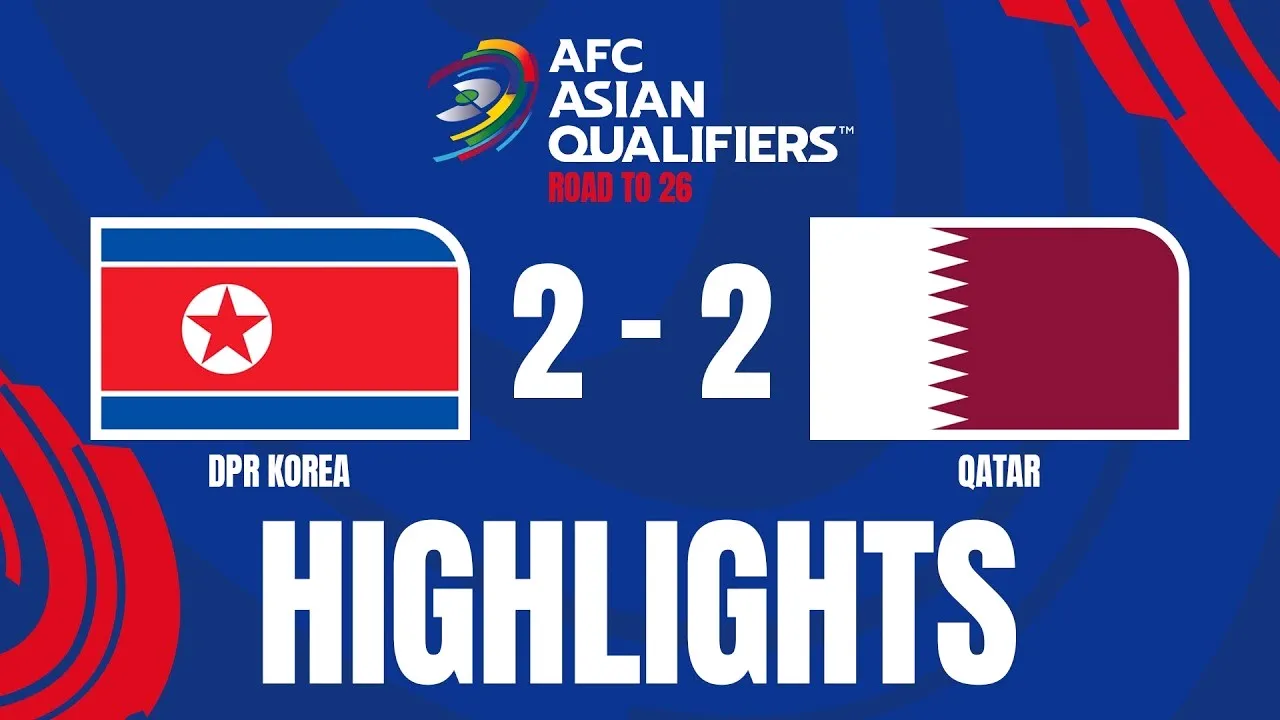 ไฮไลท์แซ่บ! เกาหลีเหนือ 2-2 กาตาร์ ศึกฟุตบอลโลก รอบคัดเลือก โซนเอเชีย 11/09/2567 จาก dooball69.com