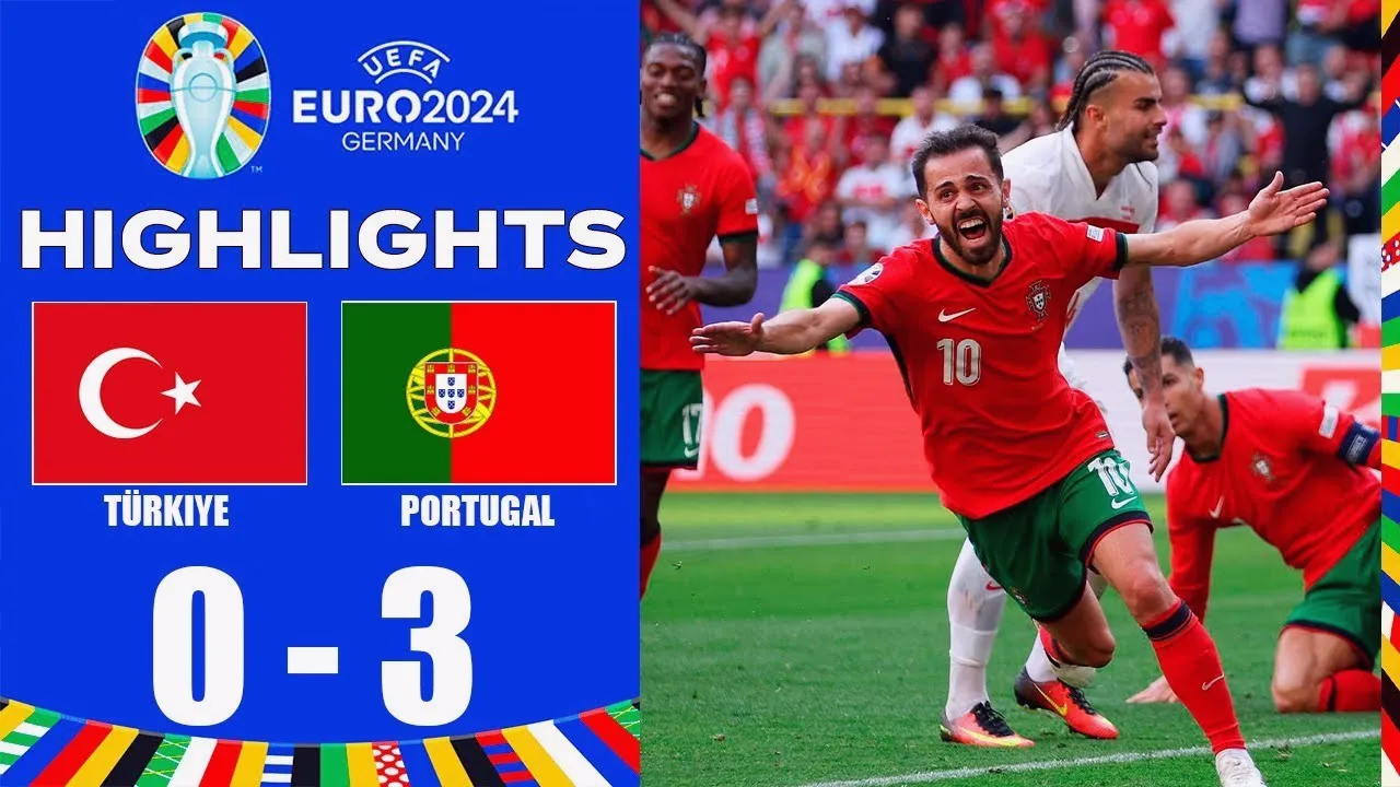 ไฮไลท์ฟุตบอลยูโร 2024 23/06/2567 ตุรกีพ่ายคาบ้าน 0-3 โปรตุเกส ทำแต้มหนีห่าง 6 แต้มในกลุ่มยูโร