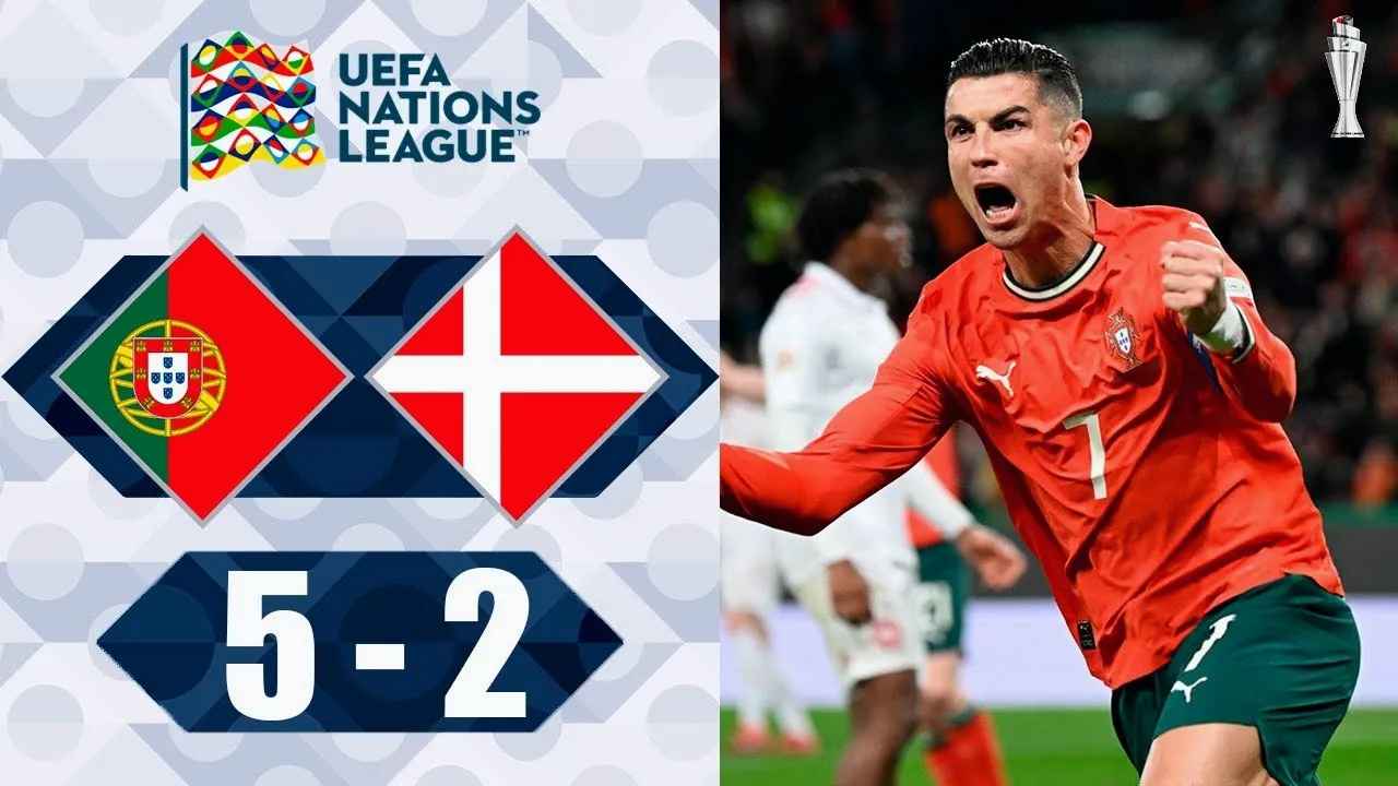 ไฮไลท์ฟุตบอล โปรตุเกส โชว์ฟอร์มเด็ด ชนะเดนมาร์ก 3-2 ต่อเวลาพิเศษ 5-2 ยูฟ่า เนชั่นส์ ลีก 2025 24/03/2568