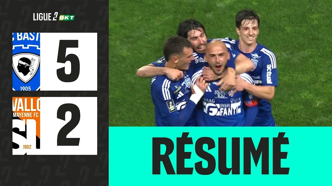 ไฮไลท์ฟุตบอล บาสเตีย เปิดรังถล่ม ลาวาล 5-2 ศึกลีกเดอซ์ ฝรั่งเศส 15 เมษายน 2568