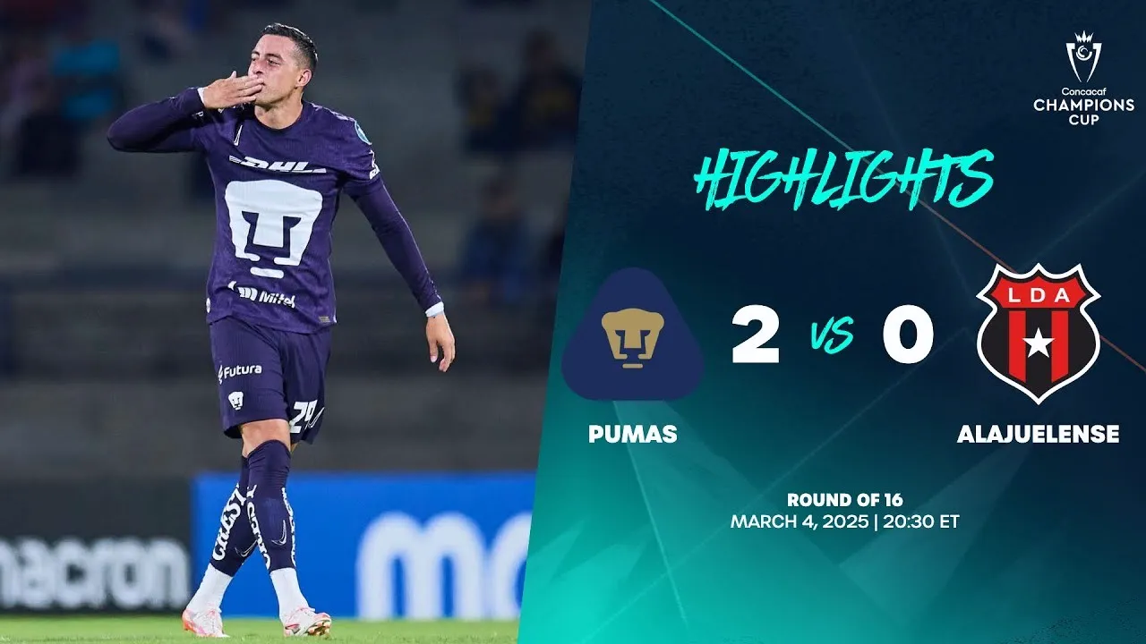 ไฮไลท์ฟุตบอล พูมาส ยูนัม ชนะ อลาจูเรนเซ่ 2-0 ศึกคอนคาเคฟแชมเปี้ยนส์คัพ 2025 เมื่อวันที่ 5 มีนาคม 2568