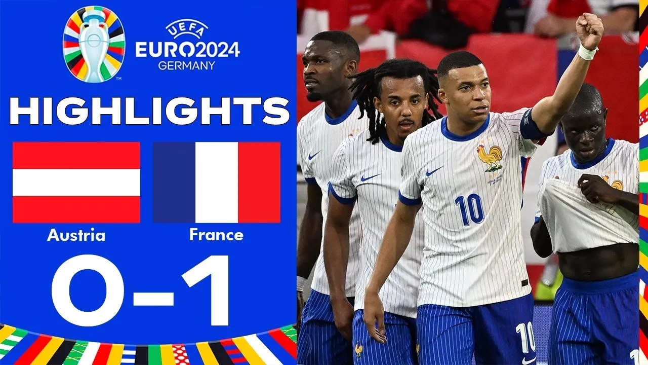ไฮไลท์ฟุตบอลยูโร 2024 ออสเตรียแพ้ฝรั่งเศส 0-1 เมื่อ 18 มิถุนายน 2567 ศึกเดือดประเดิมสนาม