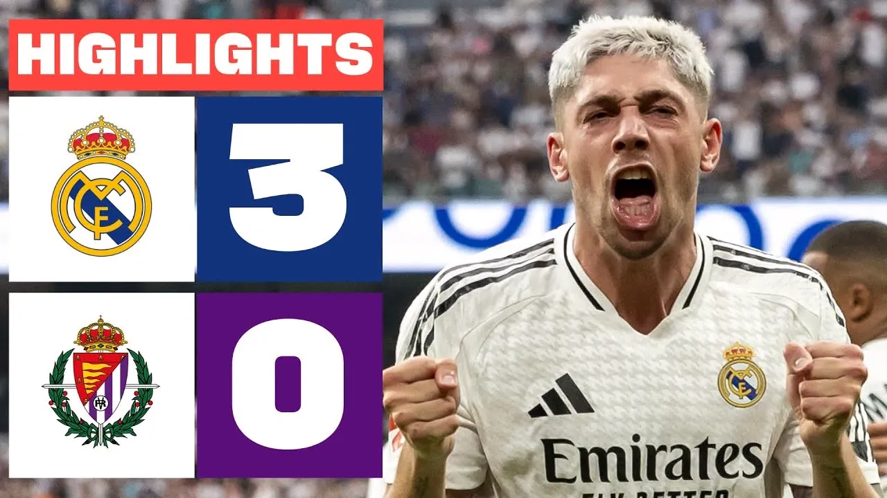 ไฮไลท์ฟุตบอลลาลีก้า สเปน 26/08/2567 เรอัล มาดริด ชนะ เรอัล บายาโดลิด 3-0 ศึกดุเดือดที่ซานติอาโก เบร์นาเบว