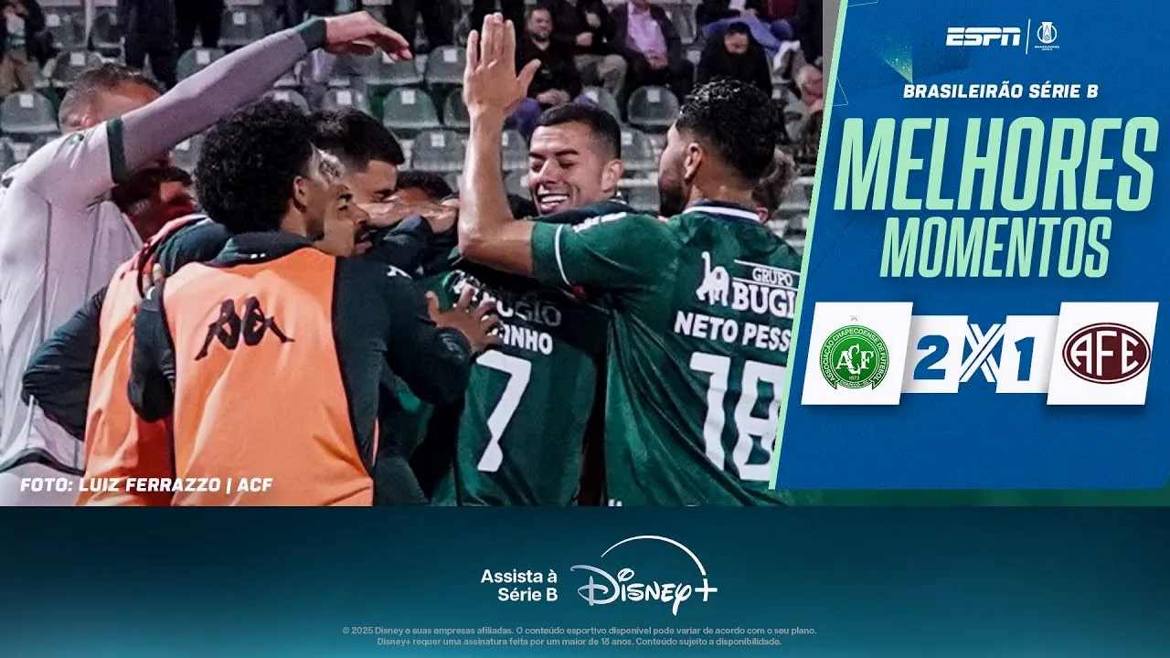 ไฮไลท์บราซิลซีรี่ย์บี ชาเปโคเอนเซ่เปิดบ้านพลิกชนะเฟอร์โรเวียเรีย 2-1 คว้าสามแต้มแรก 17/06/2568