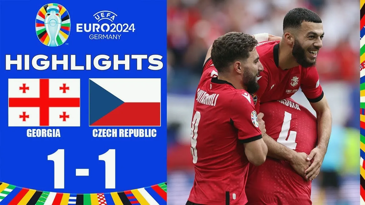 ไฮไลท์ฟุตบอลยูโร 2024 แข่งวันที่ 23 มิถุนายน 2567 จอร์เจียเสมอสาธารณรัฐเช็ก 1-1 สุดมันส์ที่ dooball69.com