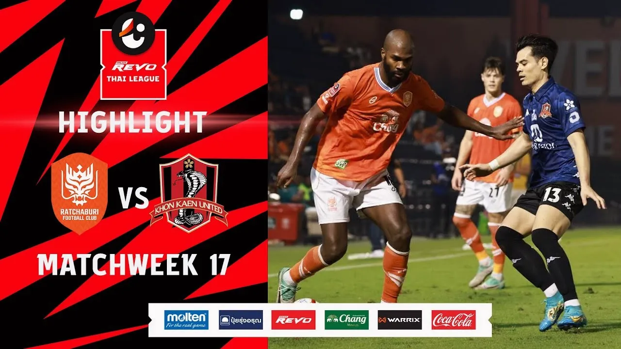 14 กุมภาพันธ์ 2567 ไฮไลท์ฟุตบอล ราชบุรี มิตรผล เฉือน ขอนแก่น ยูไนเต็ด 1-0 ในศึก รีโว่ ไทยลีก 2024