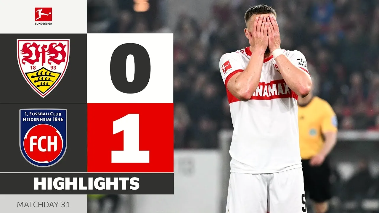 ดูไฮไลท์ สตุ๊ตการ์ต พ่ายคาบ้าน 0-1 ไฮน์เดนไฮม์ บุนเดสลีก้า เยอรมัน 2025/26 เมษายน 2568