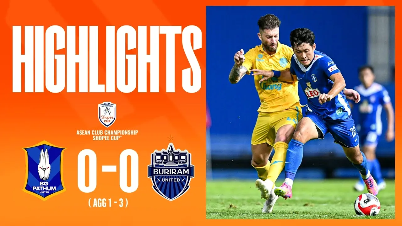 ไฮไลท์บีจี ปทุม ยูไนเต็ด เสมอ บุรีรัมย์ ยูไนเต็ด 0-0 ชิงแชมป์สโมสรอาเซียน ช็อปปี้ คัพ รอบรองนัดสอง 07/05/2568