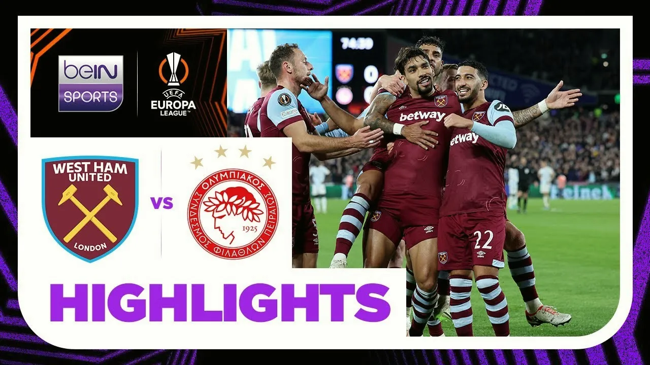 ไฮไลท์ฟุตบอล ยูโรป้าลีก 2023/24 เวสต์แฮม ยูไนเต็ด ชนะ โอลิมเปียกอส 1-0 ในวันที่ 10 พฤศจิกายน 2566
