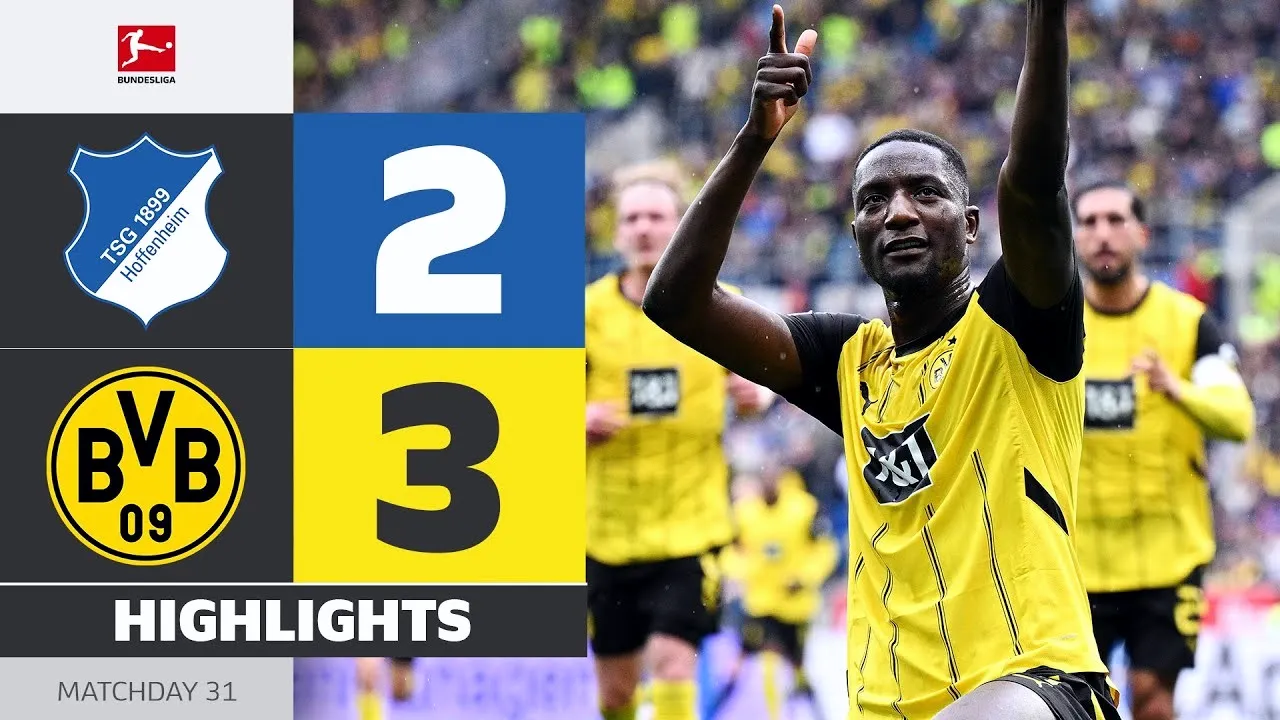 ไฮไลท์บุนเดสลีก้า ฮอฟเฟนไฮม์ 2-3 โบรุสเซียดอร์ทมุนด์ วันที่ 27 เมษายน 2568