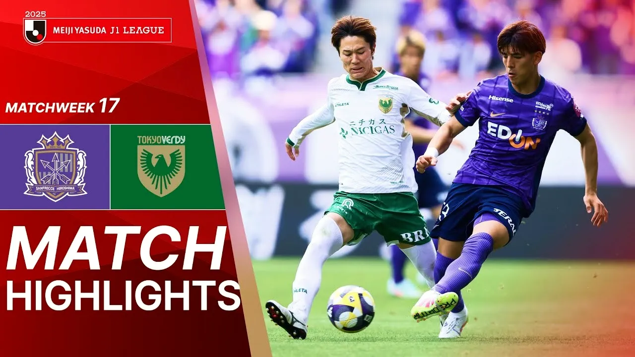 ไฮไลท์ฟุตบอล ซานเฟรซเซ่ ฮิโรชิม่า ชนะ โตเกียว เวอร์ดี้ 2-1 เจลีก ญี่ปุ่น 2025 17/05/2568 dooball69.com