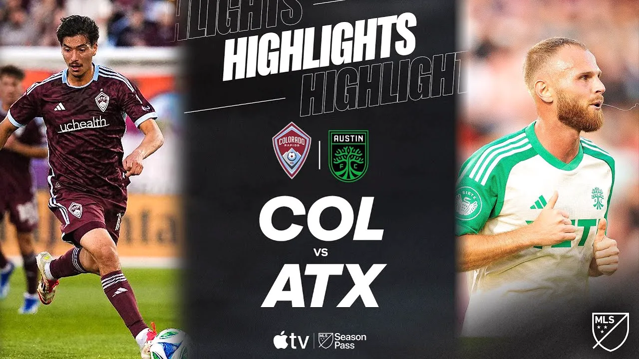 ไฮไลท์ฟุตบอลลีก MLS 2025 โคโลราโด้ ราปิดส์ พ่าย ออสติน เอฟซี 0-2 วันที่ 8 มิถุนายน 2568