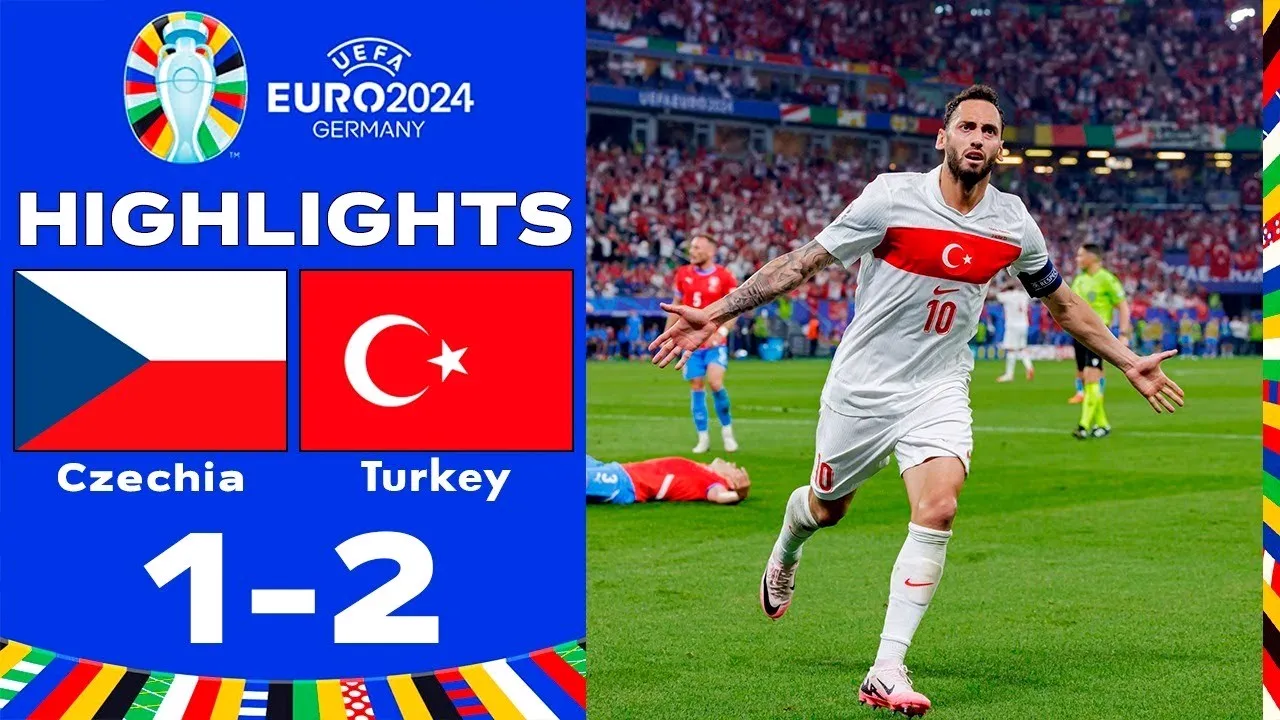 ไฮไลท์ฟุตบอล ยูโร 2024 วันที่ 27 มิถุนายน 2567 : สาธารณรัฐเช็ก 1-2 ตุรกี จบสกอร์อัปเดตทาง dooball69.com