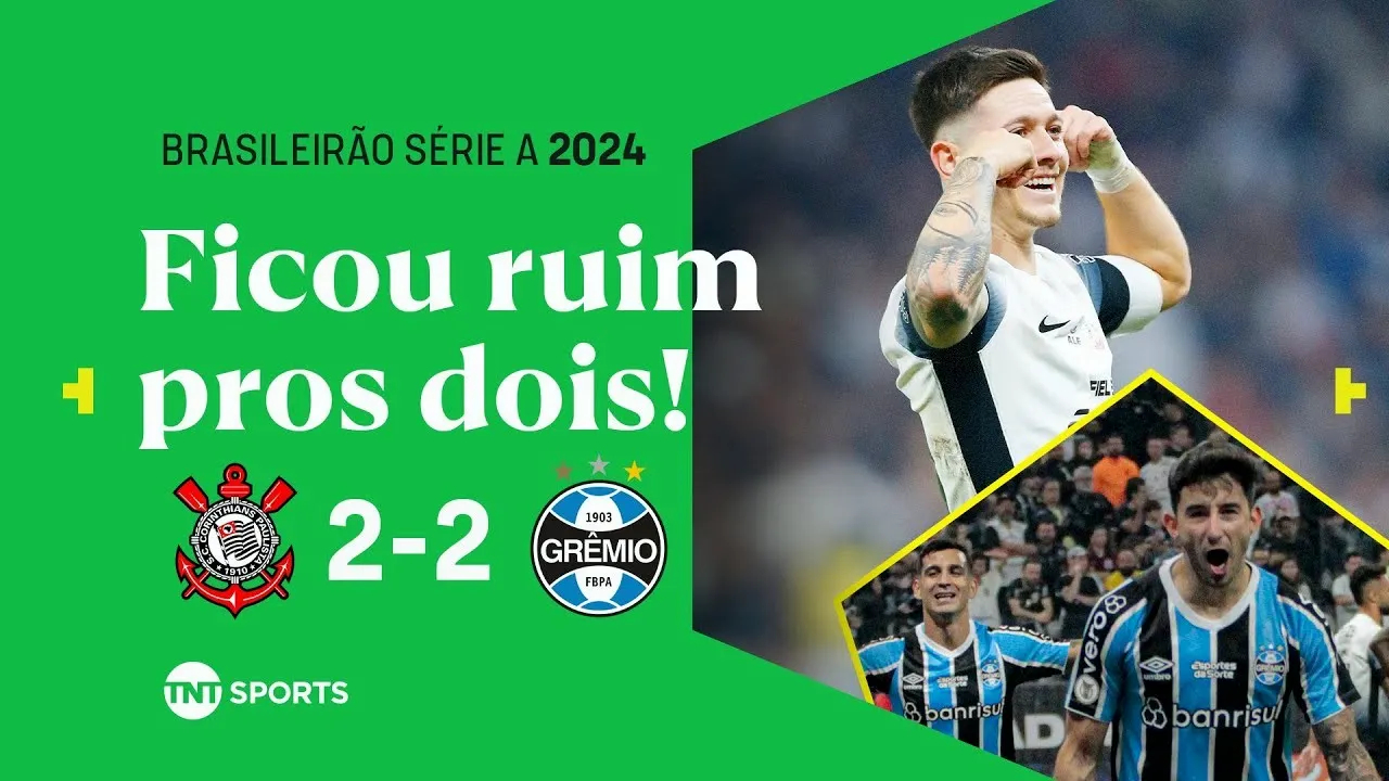ไฮไลท์ฟุตบอล เกรมิโอ ปอร์โต้ บุกแบ่งแต้ม โครินเธียนส์ เสมอ 2-2 ศึกบราซิล ซีรี่ย์เอ 2024 วันที่ 26 กรกฎาคม 2567