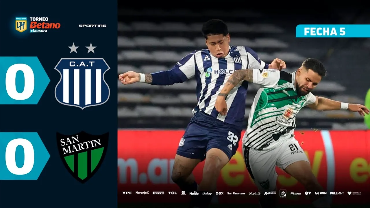 ย้อนชมไฮไลท์ทัลเลเรสฟันธงเสมอซานมาร์ติน ซานฮวน 0-0 อาร์เจนติน่าพรีเมียร์ ดิวิชั่น 2025 วันที่ 19 สิงหาคม 2568