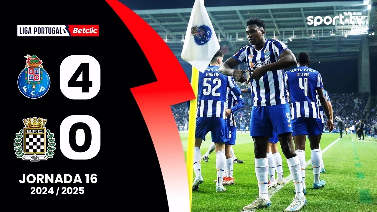 ไฮไลท์ฟุตบอล 29/12/2567 เอฟซี ปอร์โต้ ถล่ม เบาวิสต้า 4-0 ศึกลีกา ซาเกรส โปรตุเกส 2024/25