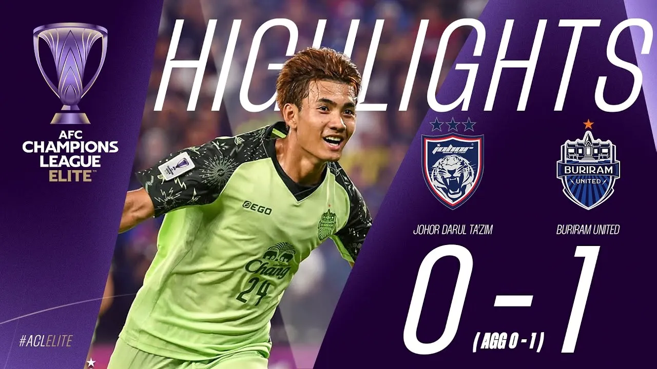 ดูคลิปไฮไลท์ฟุตบอล ยะโฮร์ ดารุล ทักซิม(มาเลเซีย) 0-1 บุรีรัมย์ ยูไนเต็ด(ไทย) ศึกเอเอฟซี แชมเปี้ยนส์ลีก อีลิท 2025 วันที่ 12 มีนาคม 2568