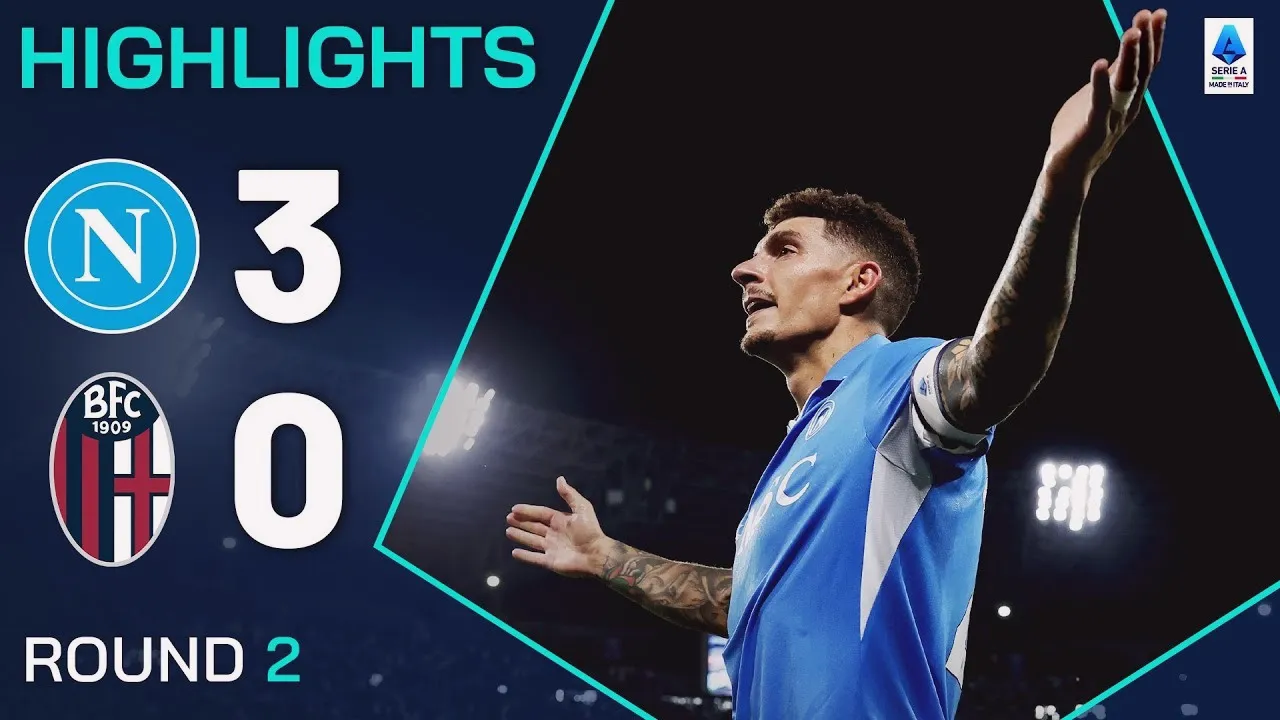 ไฮไลท์ฟุตบอล นาโปลี 3-0 โบโลญญ่า กัลโช่ เซเรียอา อิตาลี 2024/25 วันที่ 26 สิงหาคม 2567 dooball69.com