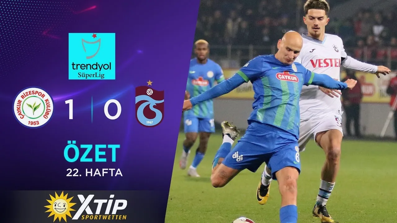 ไฮไลท์ฟุตบอลตุรกี ซุปเปอร์ลีก 2024 ริเซสปอร์เฉือนแทร็บซอนสปอร์ 1-0 เมื่อ 26 มกราคม 2567