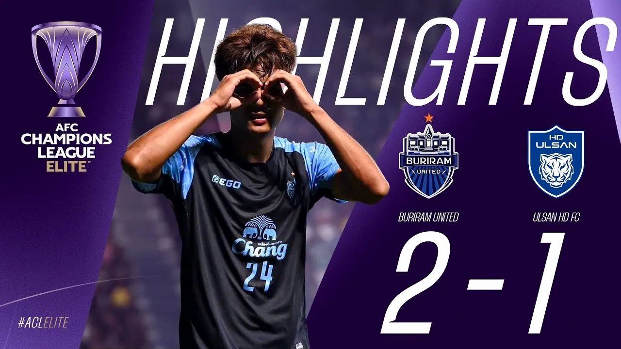 บุรีรัมย์ ยูไนเต็ดเฉือนดับวุลซาน ฮุนได 2-1 ศึกเอเอฟซี แชมเปี้ยนส์ลีก อีลิท 2025 ไฮไลท์ฟุตบอลเด็ด dooball69.com 12/02/2568