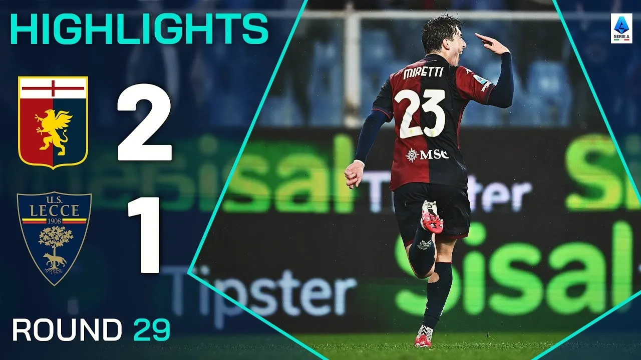ไฮไลท์ฟุตบอล กัลโช่ เซเรียอา อิตาลี 2025 เจนอกตบเลชเช่ 2-1 ศึกดุเดือด ไฮไลท์เมื่อ 15/03/2568 ที่ dooball69.com
